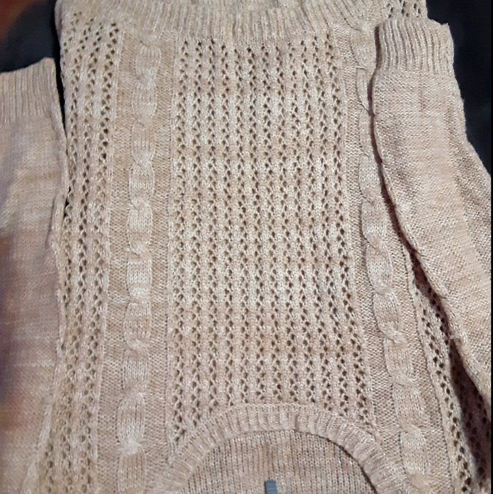 Tan and cream sweater